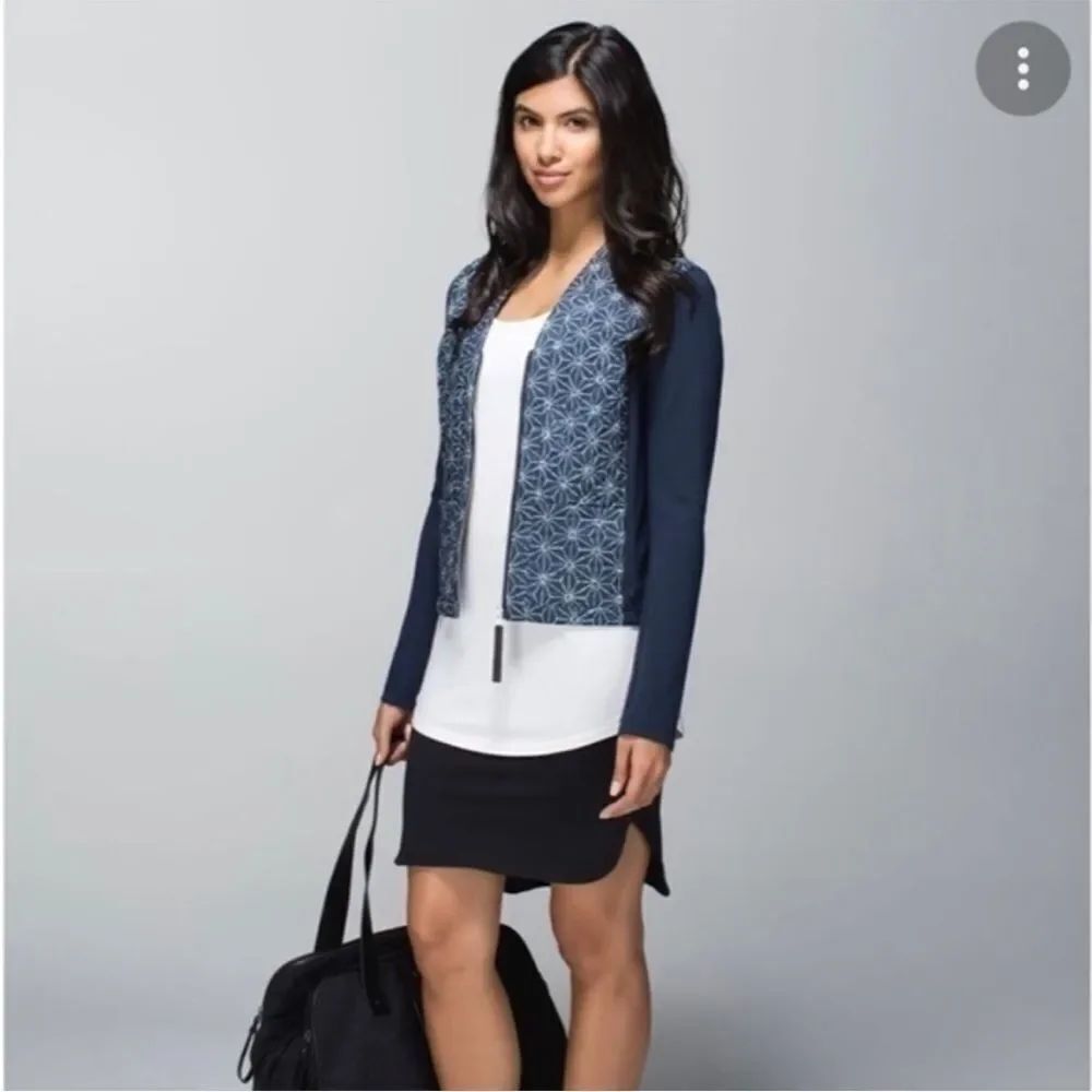 Lululemon Cardigan And Again Blue Zip Up Quilted Jacket Athletic Athleisure